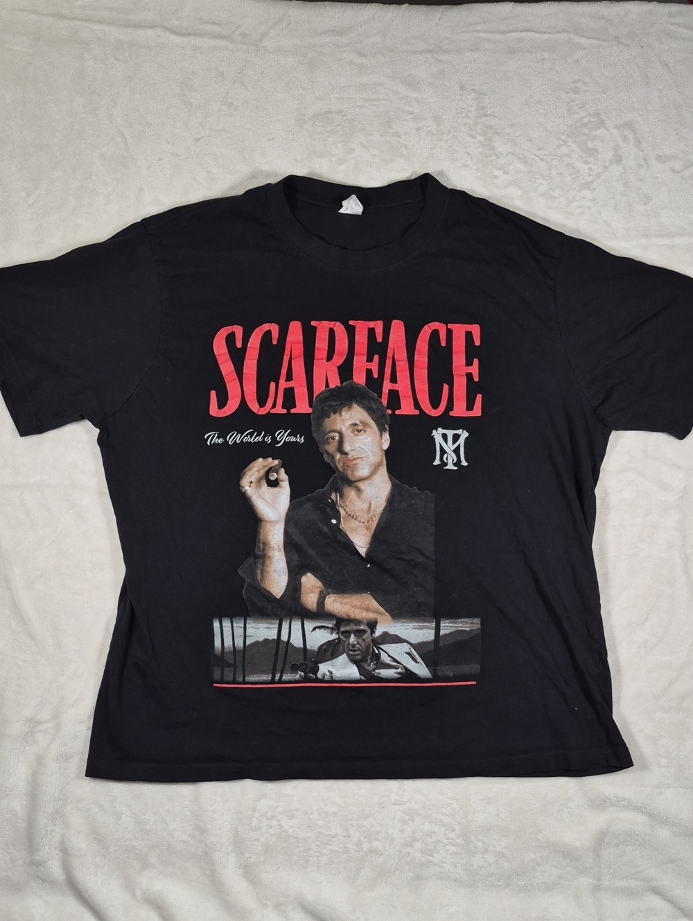 Scarface Graphic Short-Sleeve Tee - Black with Red Print